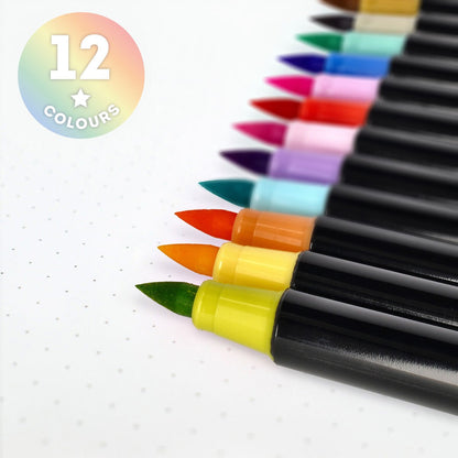 Brush Markers in Pastel Colours - Brush Markers - Set of 12 - Image 3