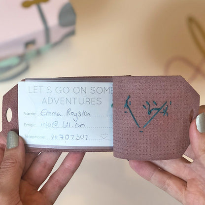 Chasing Threads - Luggage Tag | Stitch Map Luggage Tag | Brown