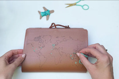 Chasing Threads - Notebook | Stitch Travel Notebook Brown | Vegan