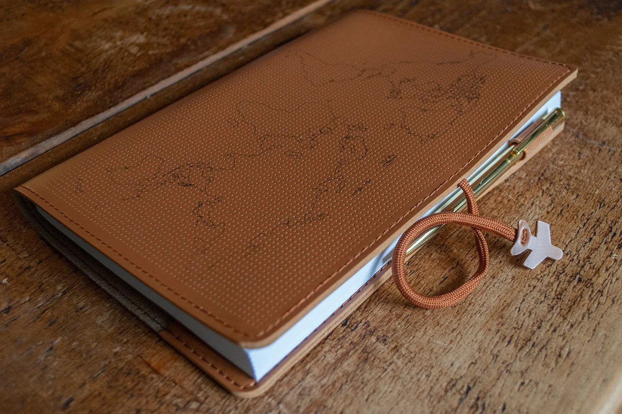 Chasing Threads - Notebook | Stitch Travel Notebook Brown | Vegan