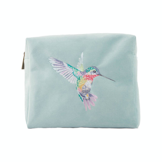Wrendale Designs Embroidered Cosmetic Bag - Wisteria Wishes Hummingbird