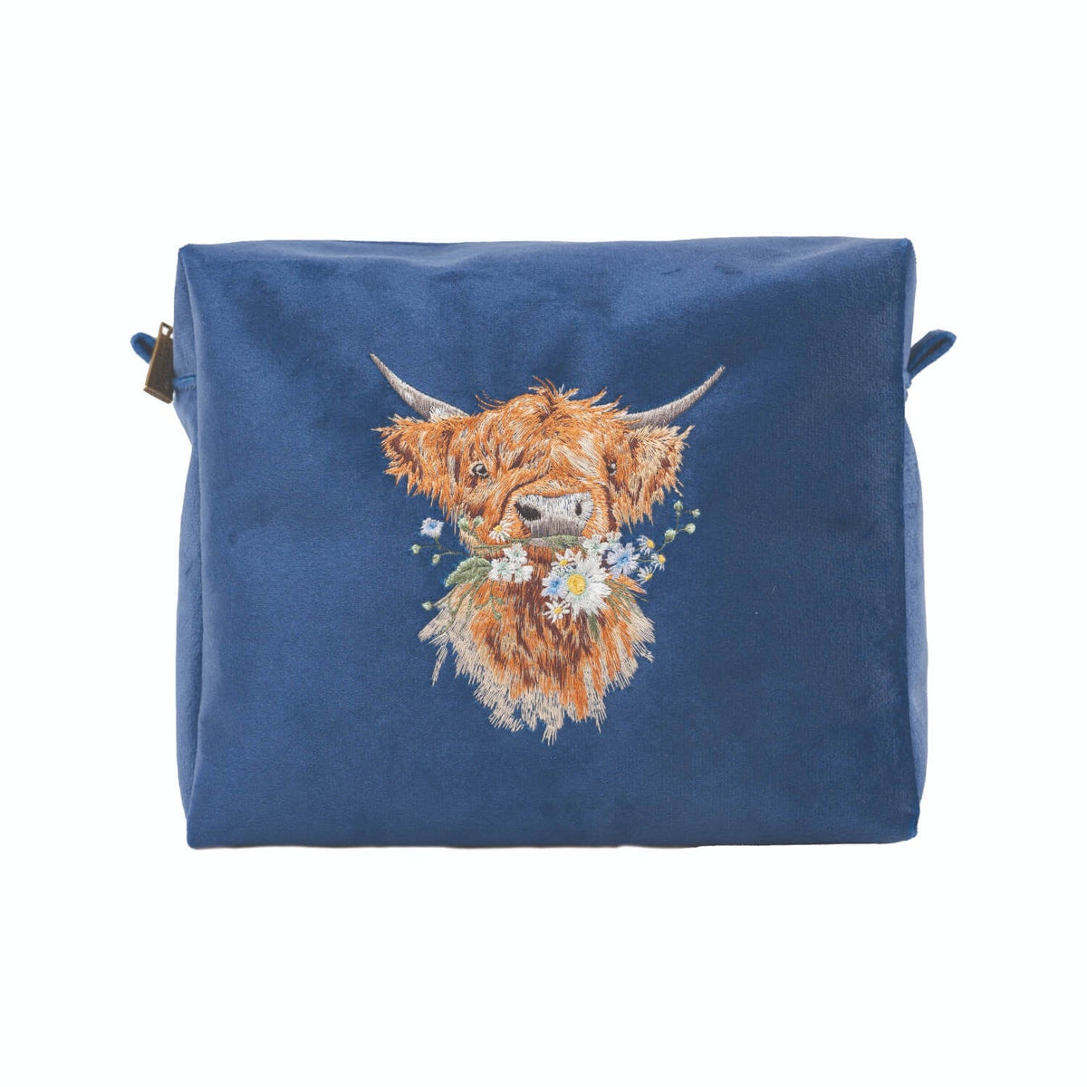 Wrendale Designs Embroidered Cosmetic Bag - Daisy Coo Highland Cow