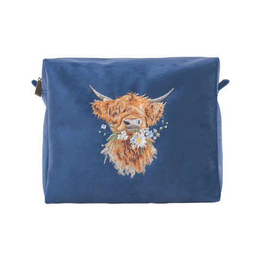 Wrendale Designs Embroidered Cosmetic Bag - Daisy Coo Highland Cow