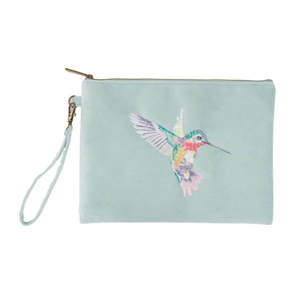 Wrendale Designs Embroidered Pouch - Wisteria Wishes Hummingbird