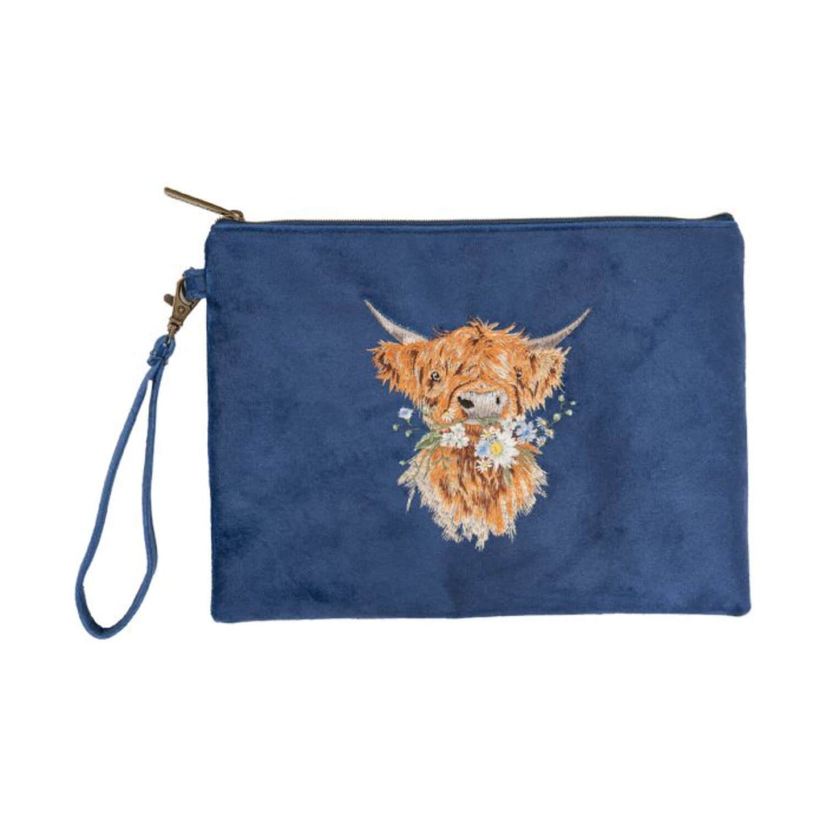 Wrendale Designs Embroidered Pouch - Daisy Coo Highland Cow