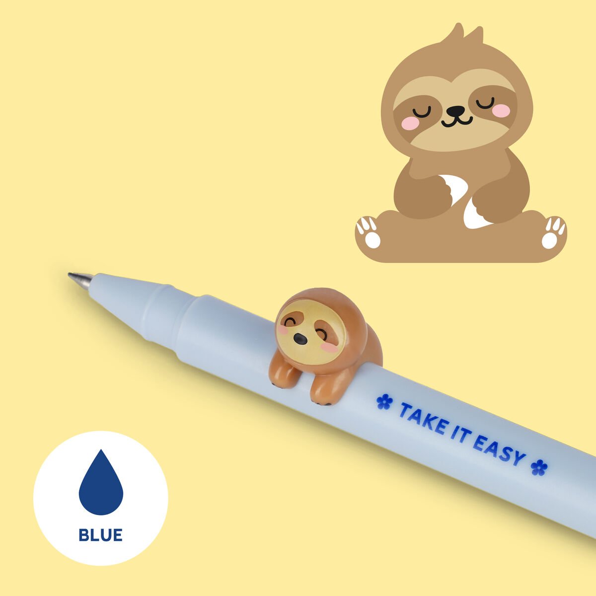 Legami Gel Pen Lovely Friends - Sloth, Blue Ink - Image 2
