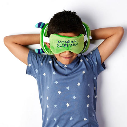 Puckator - Eye Mask |  Travel Pillow with Relaxeazzz Mask | Green Monster
