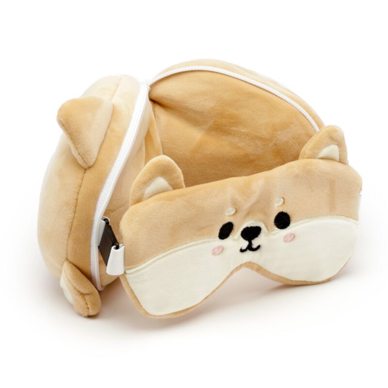 Relaxeazzz Shiba Inu Dog Plush Travel Pillow & Eye Mask - image 3