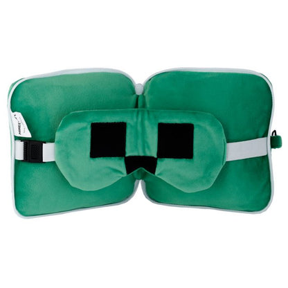 Puckator - Eye Mask | Relaxeazzz Minecraft Creeper Shaped Plush Travel Pillow & Eye Mask