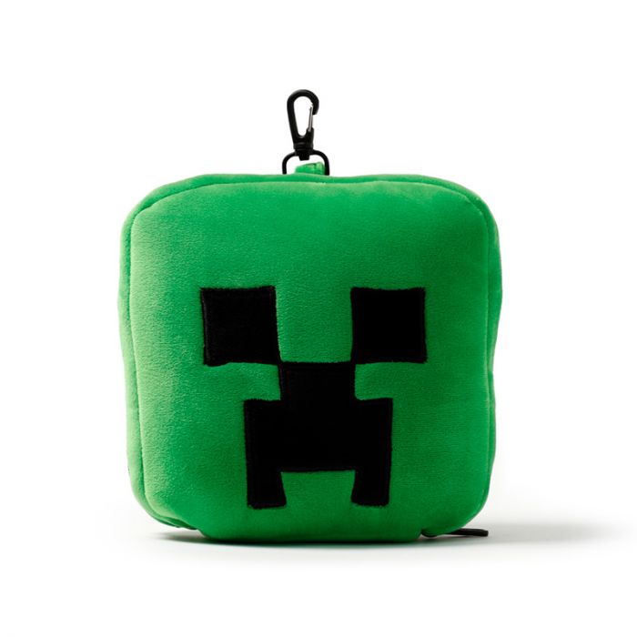 Puckator - Eye Mask | Relaxeazzz Minecraft Creeper Shaped Plush Travel Pillow & Eye Mask