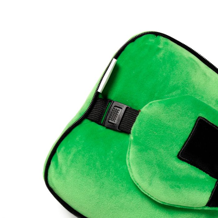 Puckator - Eye Mask | Relaxeazzz Minecraft Creeper Shaped Plush Travel Pillow & Eye Mask