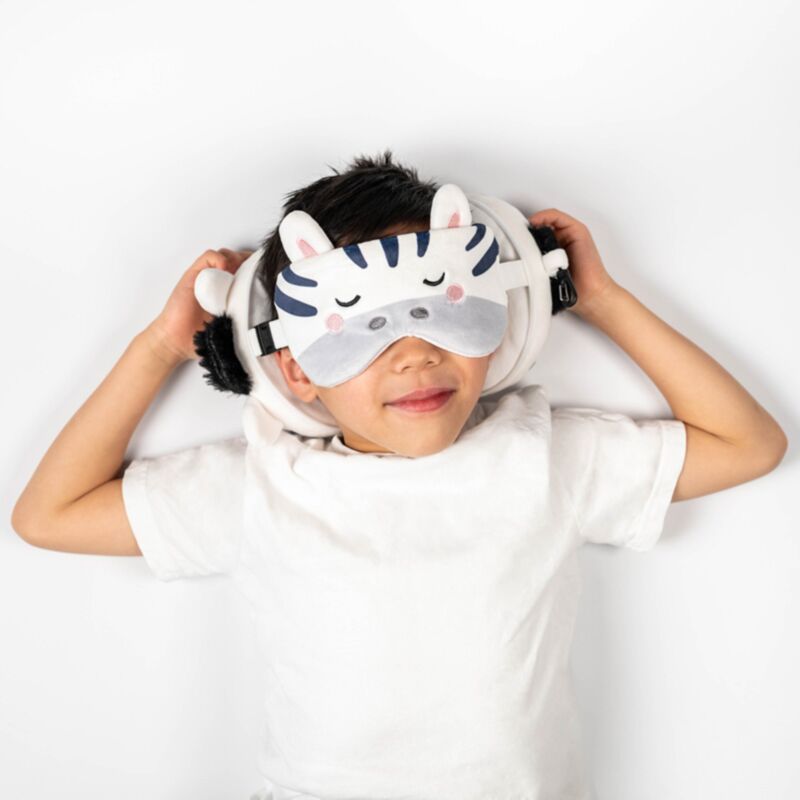 Relaxeazzz Adoramals Bali the Zebra Plush Travel Pillow & Eye Mask - image 2