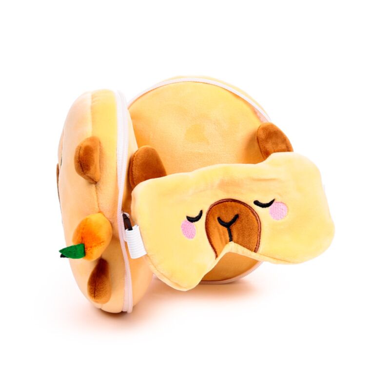 Relaxeazzz Duke the Capybara Plush Travel Pillow & Eye Mask - image 3