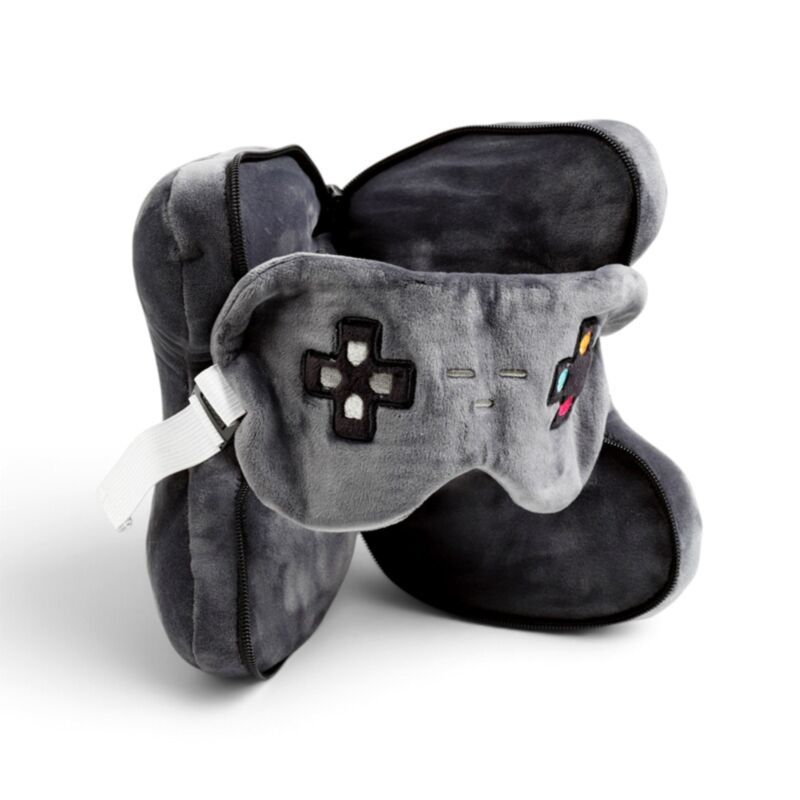 Relaxeazzz Game Over Game Controller Shaped Plush Travel Pillow & Eye Mask - image 3
