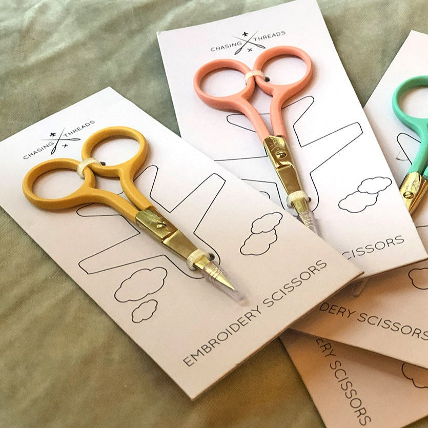 Chasing Threads - Scissors |  Colourful Embroidery Scissors | Yellow