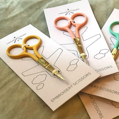 Chasing Threads - Scissors |  Colourful Embroidery Scissors | Yellow