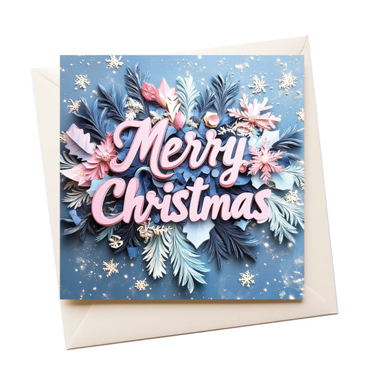 Paper Art Merry Christmas Card