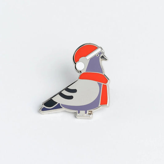 Collectable Cities Winter Pigeon Enamel Pin Badge