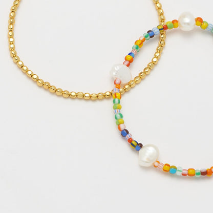 Estella Bartlett - Bracelet | Rainbow Pearl Bracelet Set - Pack of 2 | Gold Plated