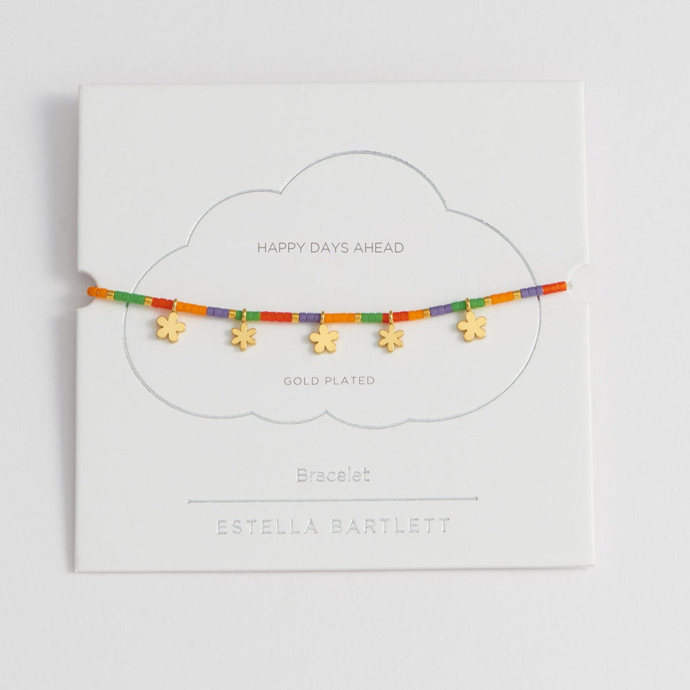 Estella Bartlett - Bracelet  | Ditsy Flower Miyuki Bracelet | Gold Plated | Multi-Color