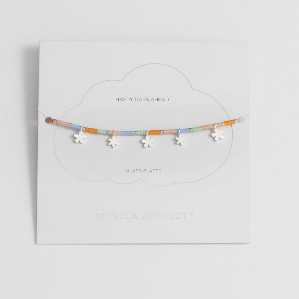 Estella Bartlett - Bracelet | Ditsy Flower Miyuki Bracelet | Silver Plated | Multi-Color