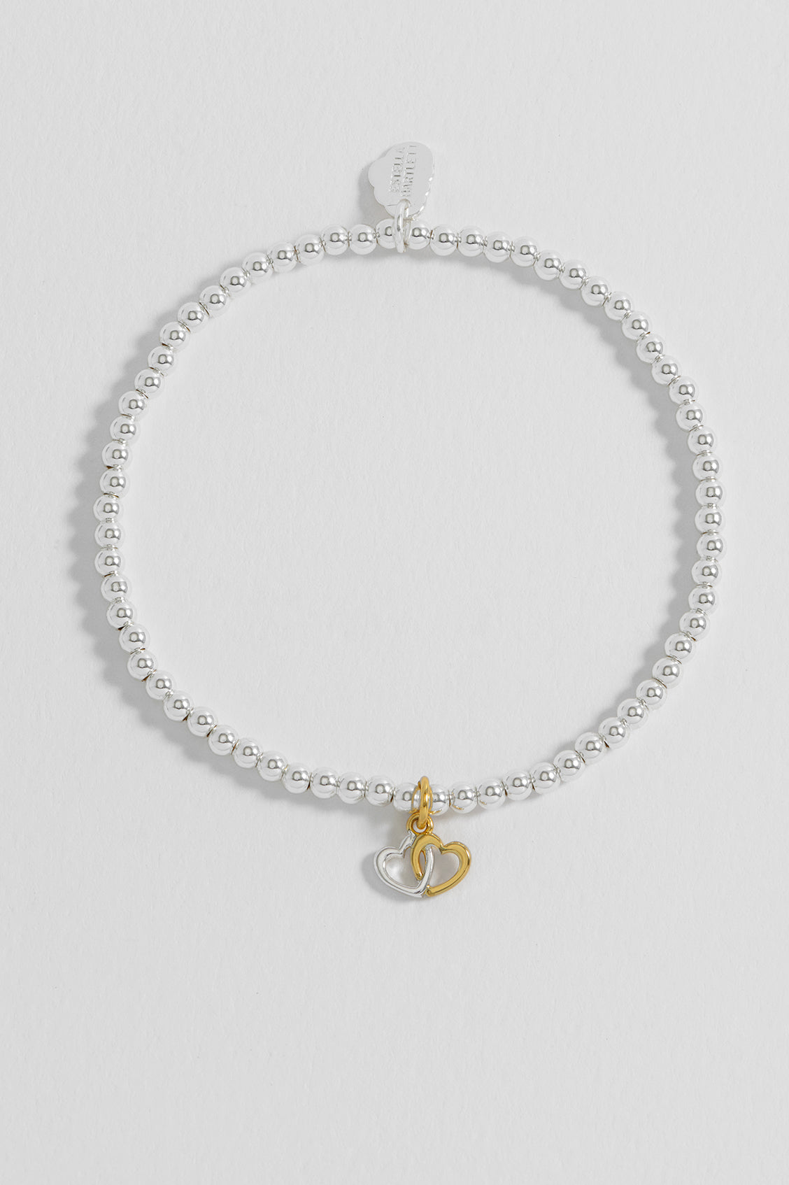 Estella Bartlett Sienna Beaded Interlinked Heart Charm Bracelet - Gold and Silver Plated - image 2