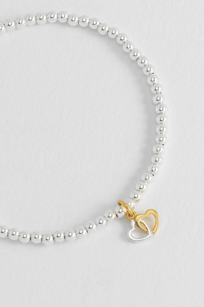 Estella Bartlett Sienna Beaded Interlinked Heart Charm Bracelet - Gold and Silver Plated - image 4
