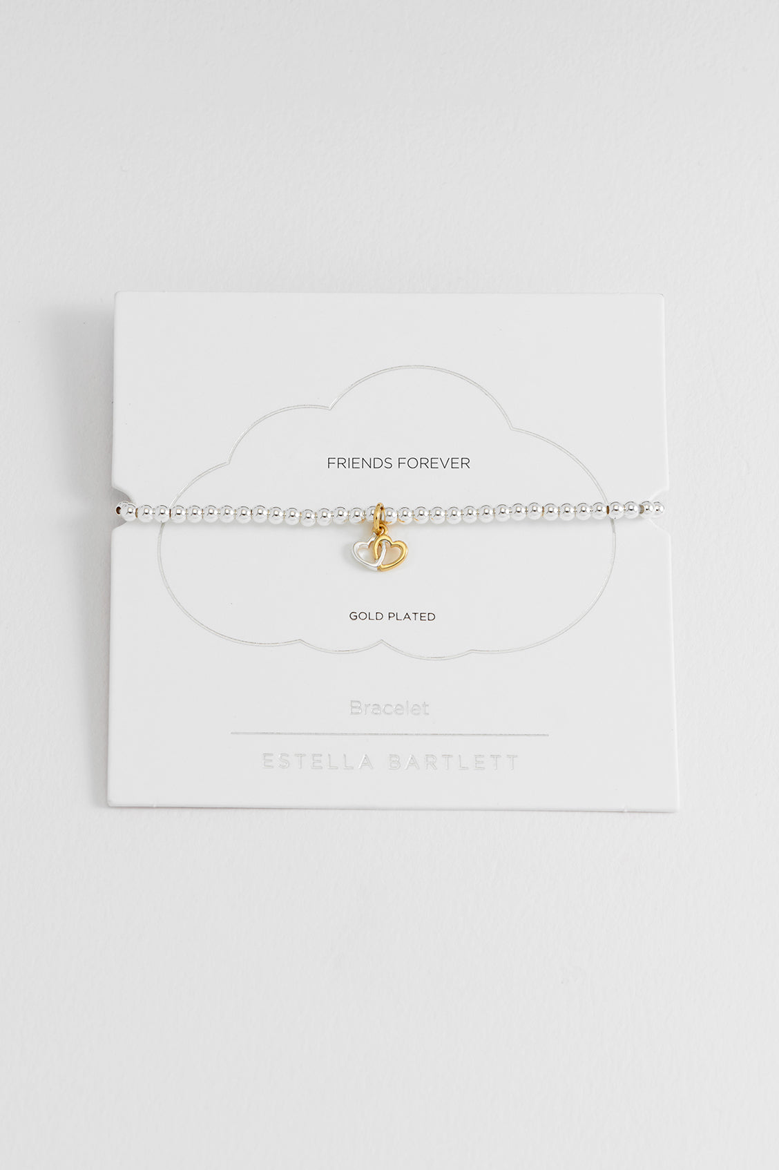 Estella Bartlett Sienna Beaded Interlinked Heart Charm Bracelet - Gold and Silver Plated