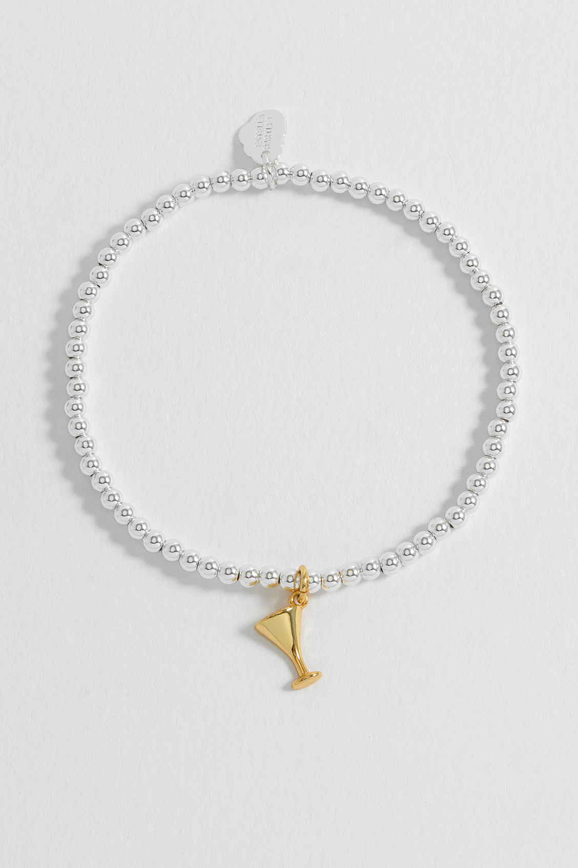 Estella Bartlett Sienna Beaded Martini Glass Charm Bracelet - Gold and Silver Plated - image 2