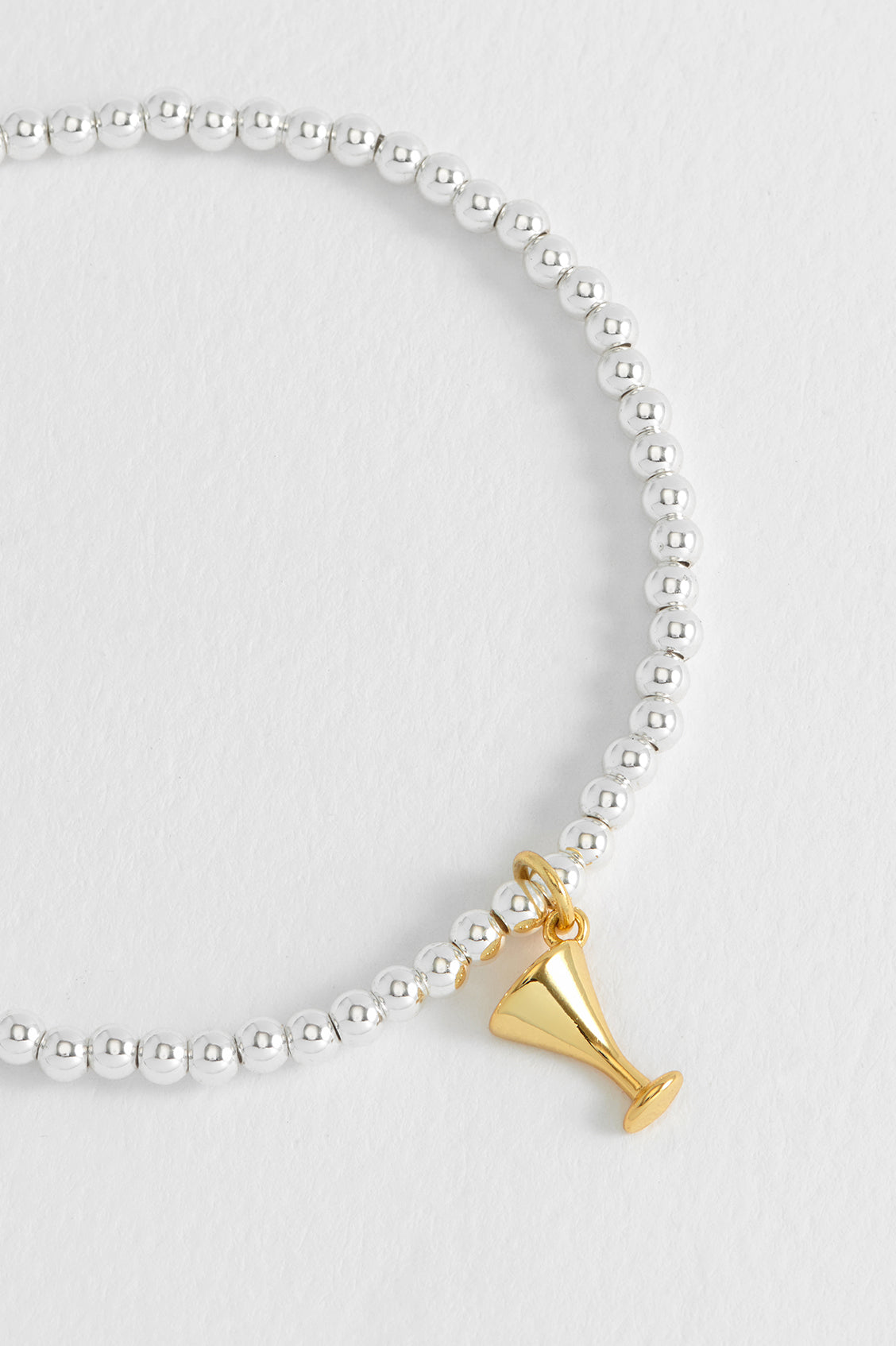Estella Bartlett Sienna Beaded Martini Glass Charm Bracelet - Gold and Silver Plated - image 4