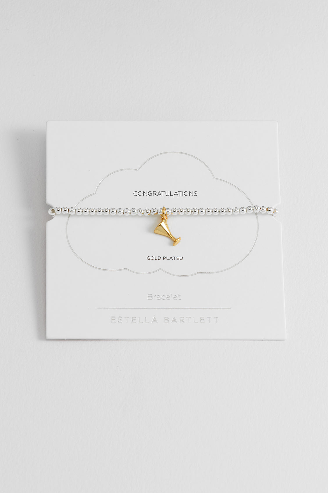 Estella Bartlett Sienna Beaded Martini Glass Charm Bracelet - Gold and Silver Plated