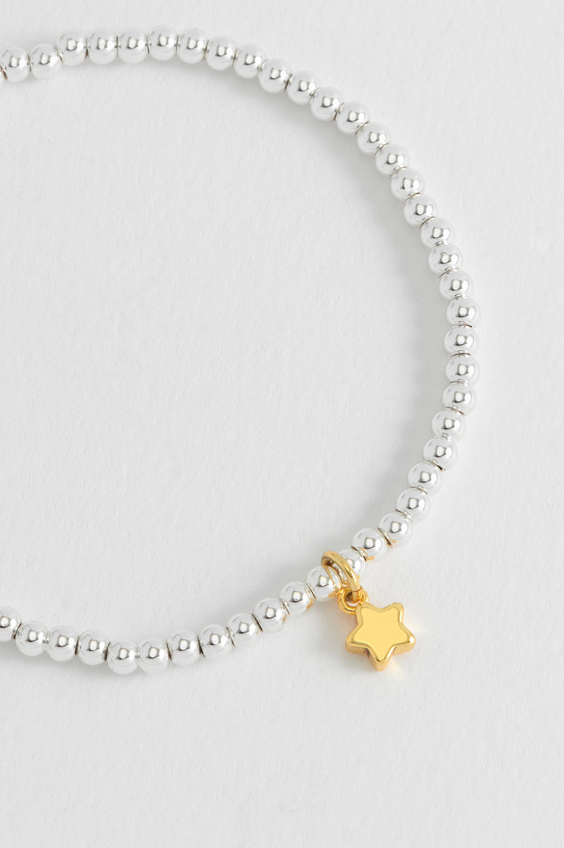 Estella Bartlett Sienna Beaded Puffy Star Charm Bracelet - Gold and Silver Plated - image 4