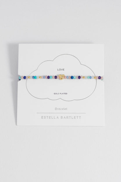 Estella Bartlett Pastel Gemstone CZ Heart Amelia Bracelet - Gold Plated