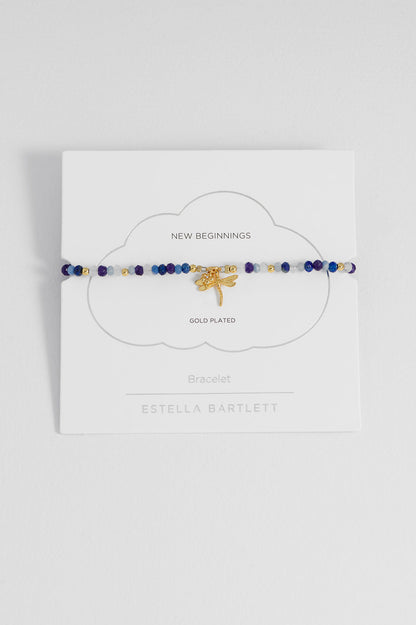 Estella Bartlett Flower and Dragonfly Amelia Bracelet - Gold Plated