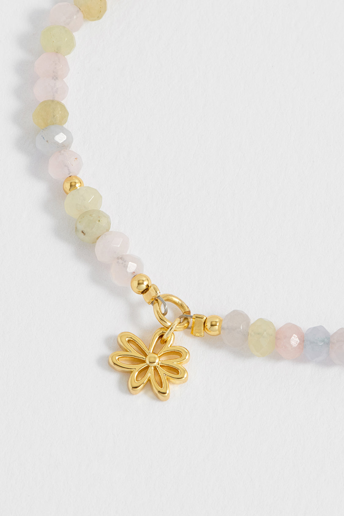Estella Bartlett Doodle Flower Amelia Bracelet with Morganite - Gold Plated - image 3