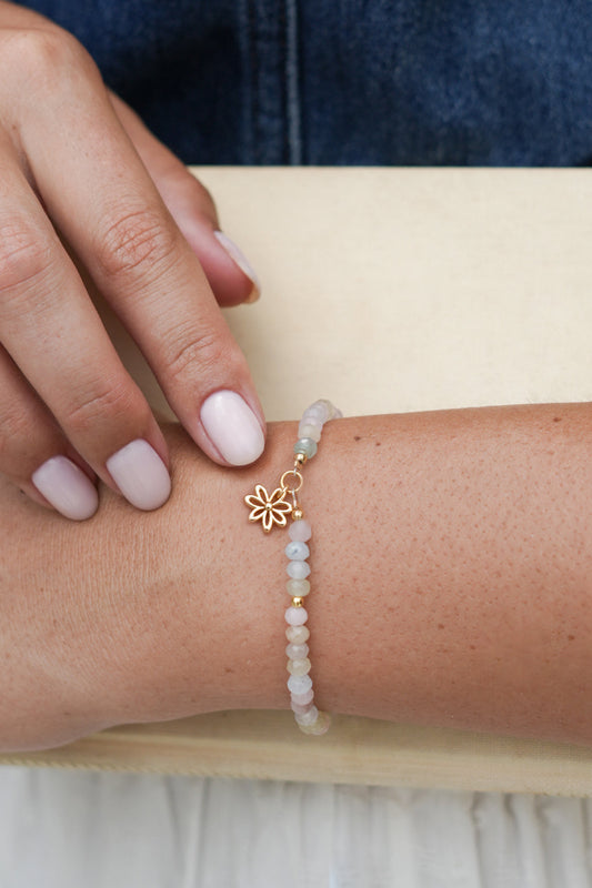 Estella Bartlett Doodle Flower Amelia Bracelet with Morganite - Gold Plated - image 2