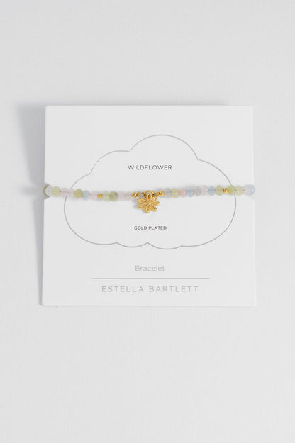 Estella Bartlett Doodle Flower Amelia Bracelet with Morganite - Gold Plated