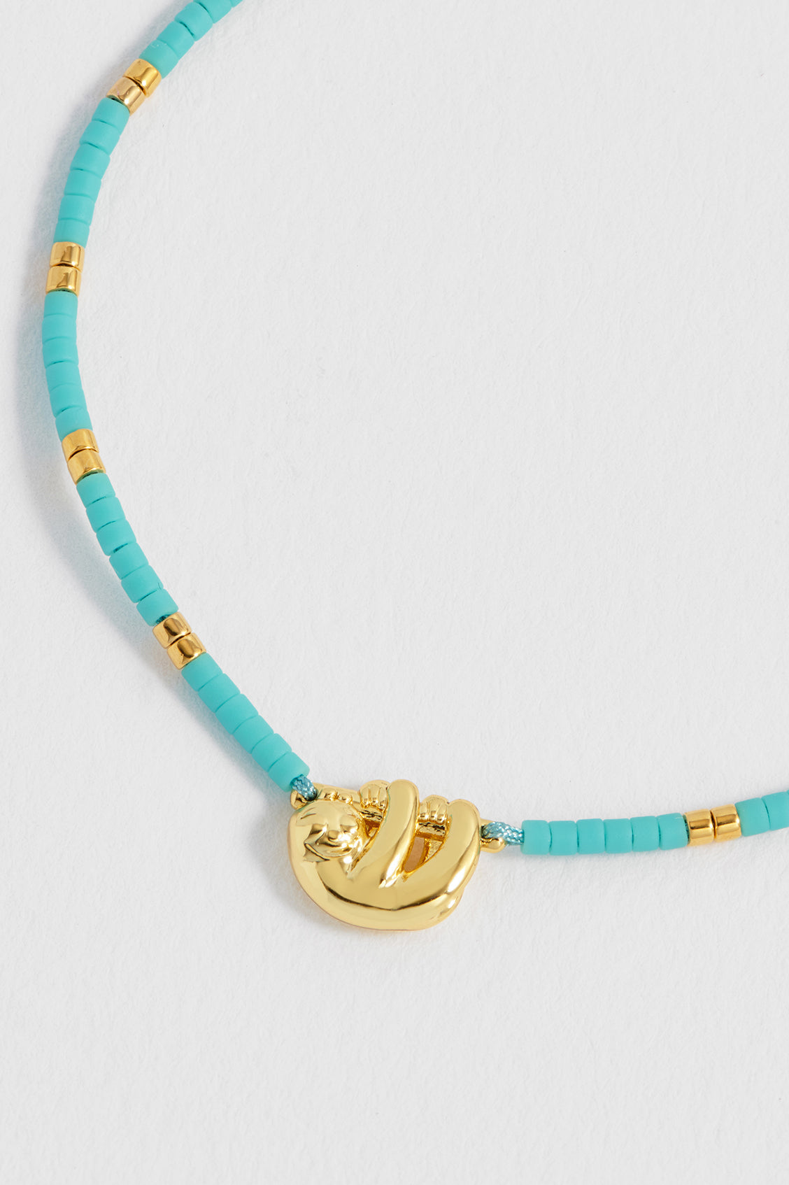 Estella Bartlett Hanging Sloth Louise Bracelet with Miyuki Beads - Gold Plated - image 3