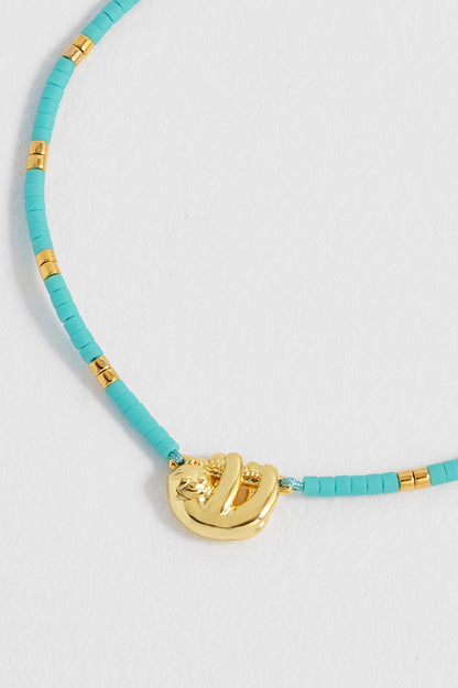 Estella Bartlett Hanging Sloth Louise Bracelet with Miyuki Beads - Gold Plated - image 3