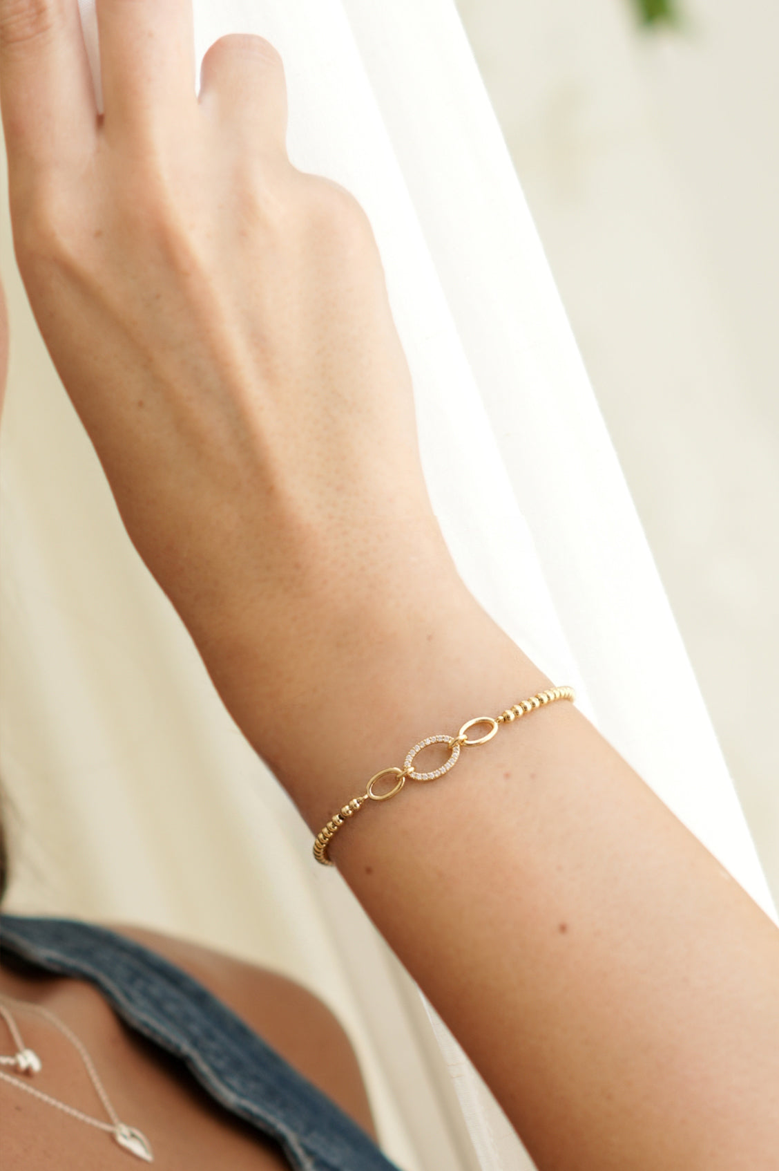 Estella Bartlett Gold Plated Oval Link CZ Louise Bracelet - image 2