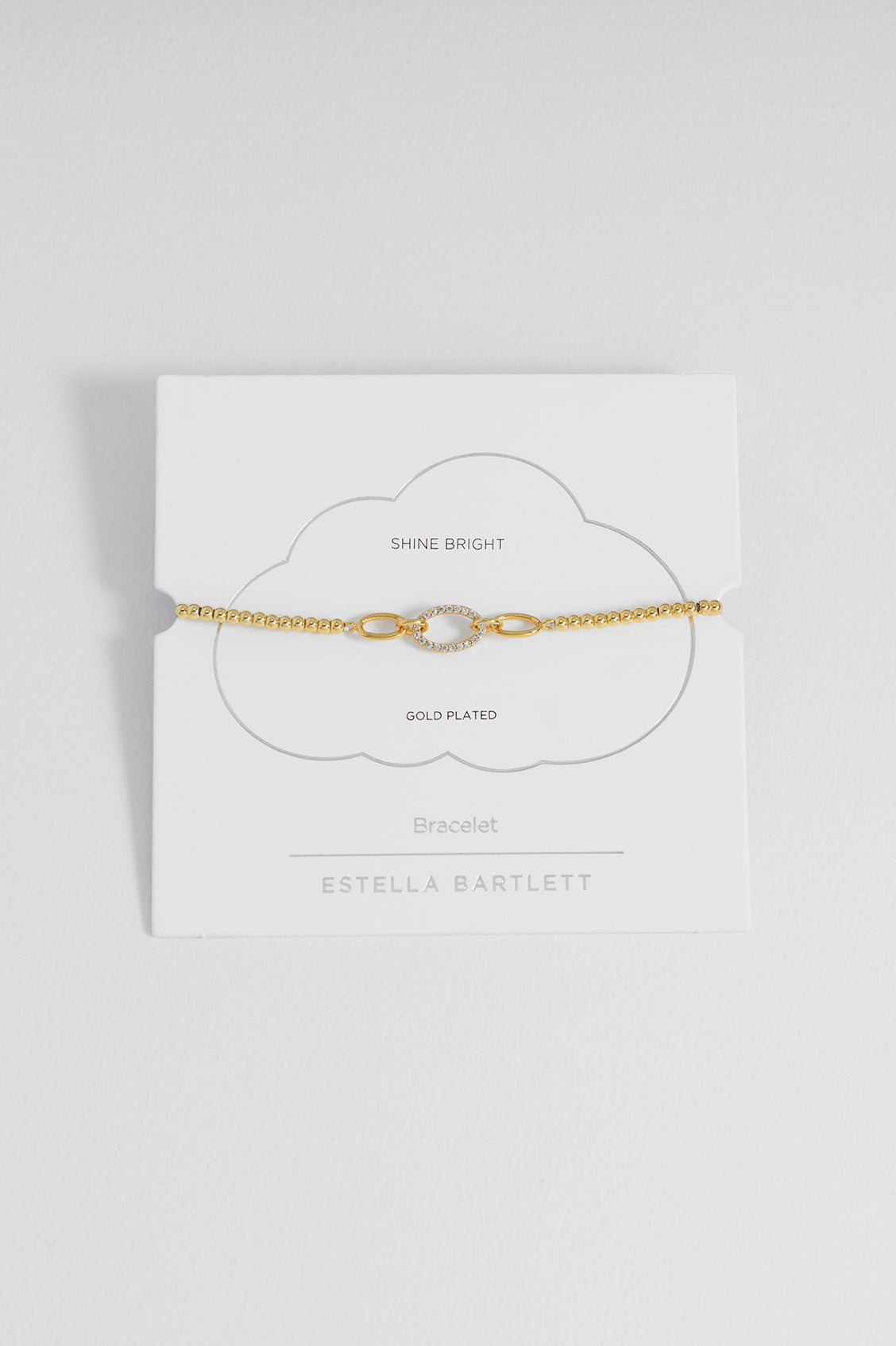 Estella Bartlett Gold Plated Oval Link CZ Louise Bracelet