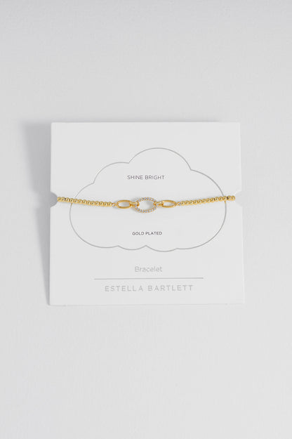 Estella Bartlett Gold Plated Oval Link CZ Louise Bracelet