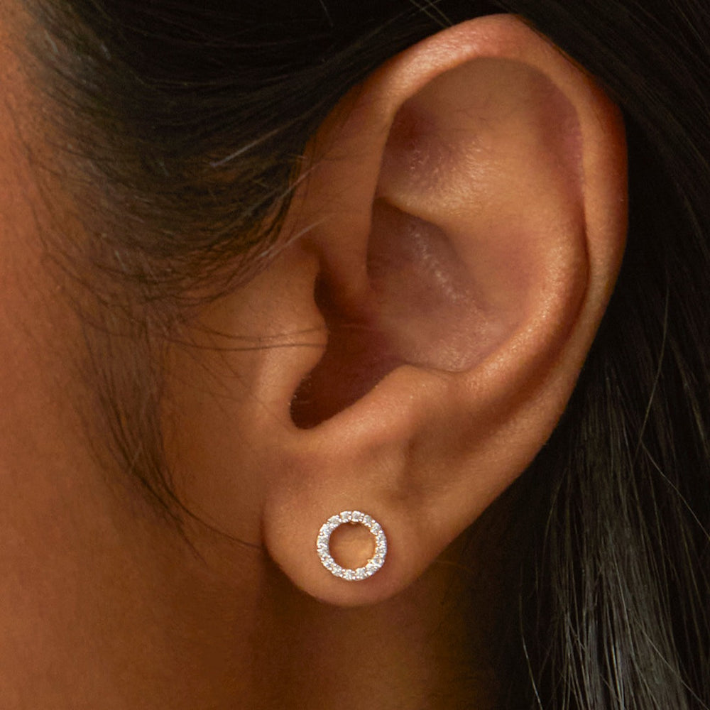 Estella Bartlett - Earrings | CZ Circle Earrings | Silver Plated