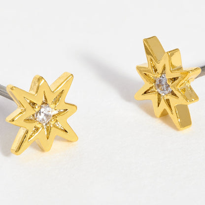Estella Bartlett - Ear Studs | North Star CZ Stud Earrings | Gold Plated