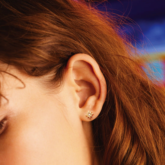 Estella Bartlett - Ear Studs | North Star CZ Stud Earrings | Gold Plated