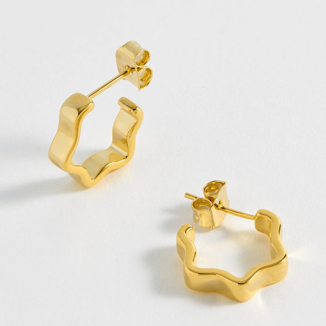 Estella Bartlett - Hoops | Flat Wave Hoops | Gold Plated