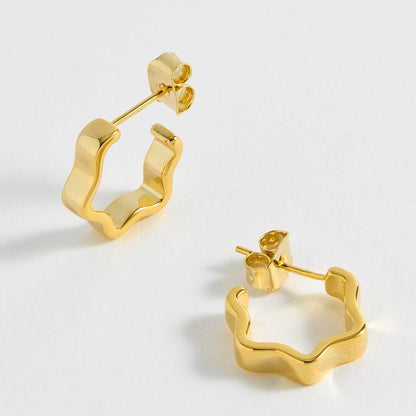 Estella Bartlett - Hoops | Flat Wave Hoops | Gold Plated