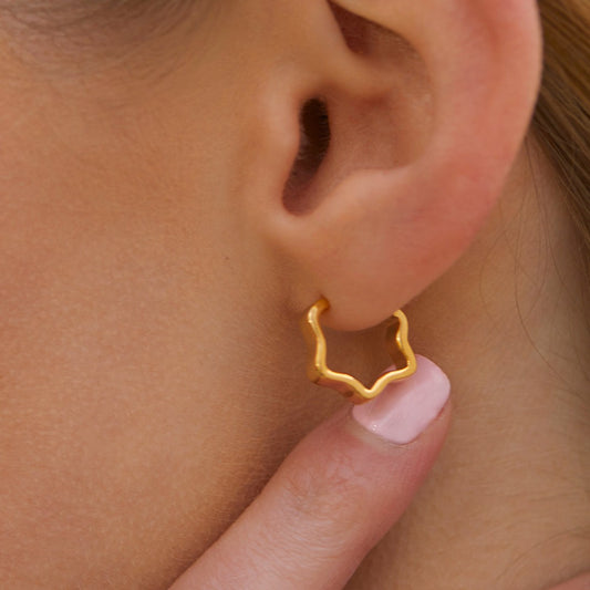 Estella Bartlett - Hoops | Flat Wave Hoops | Gold Plated