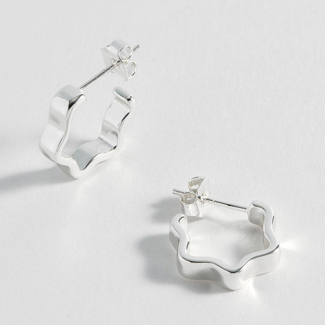 Estella Bartlett - Hoops | Flat Wave Hoops | Silver Plated