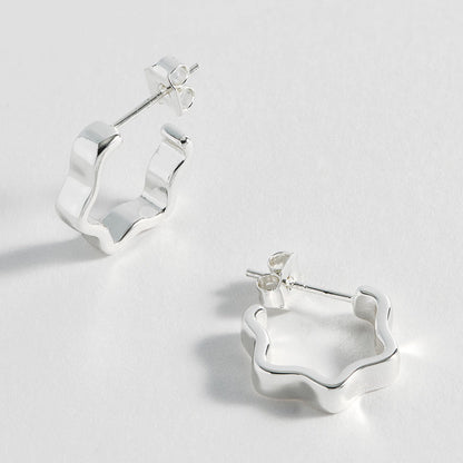 Estella Bartlett - Hoops | Flat Wave Hoops | Silver Plated